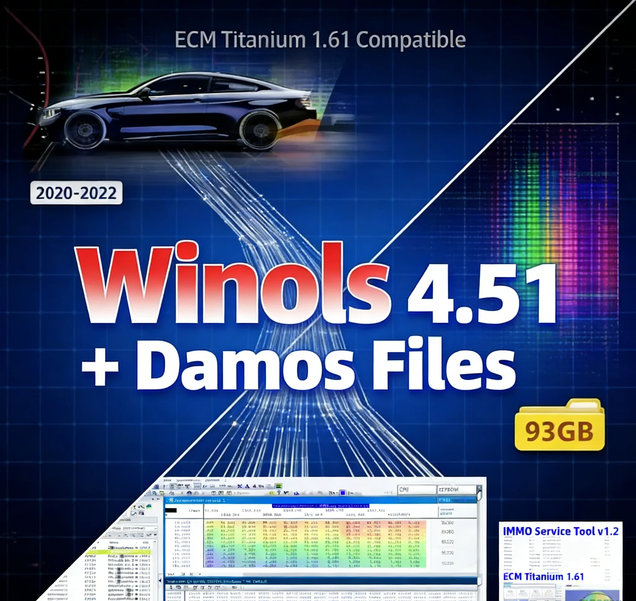 

Hot！ WinOLS 4.51 Full Version + 93GB WINOLS DAMOS +ECM TITANIUM 1.61+Immo Service tool v1.2 Data Winols Auto Repair Software