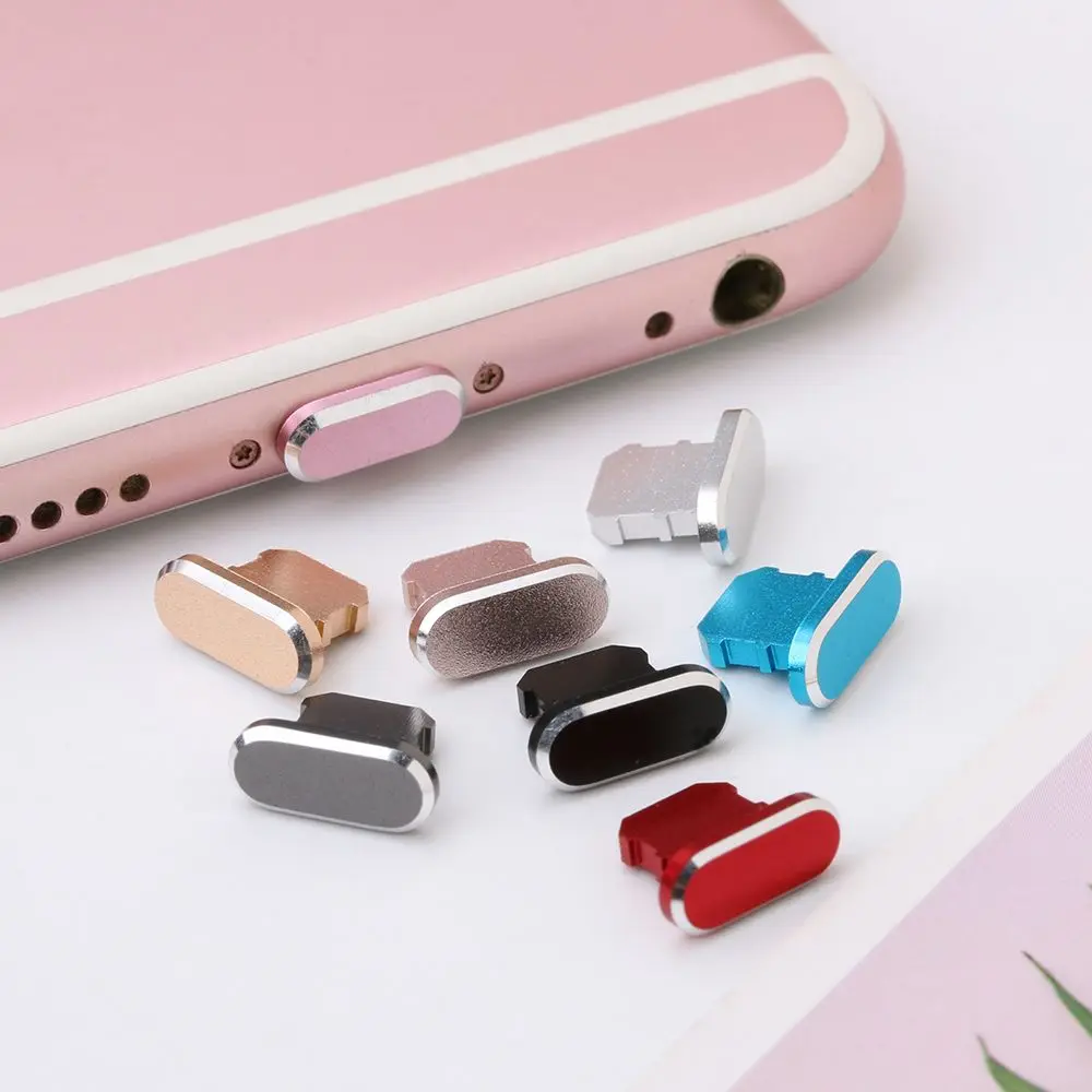 Dustproof Charging Port Cap Anti Dust Metal Plug Micro/Type C/iP Charger Dock Stopper For iP 13 Pro Max Samsung Galaxy S22