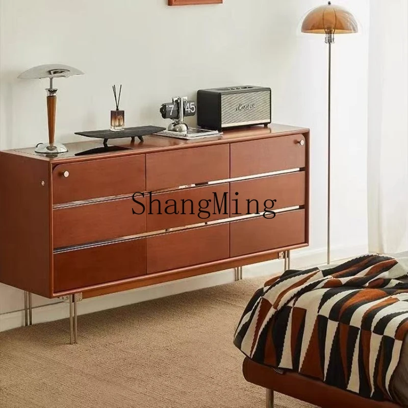 

ZYY retro solid wood bedroom, bedside storage cabinet, antique balcony, living room storage cabinet