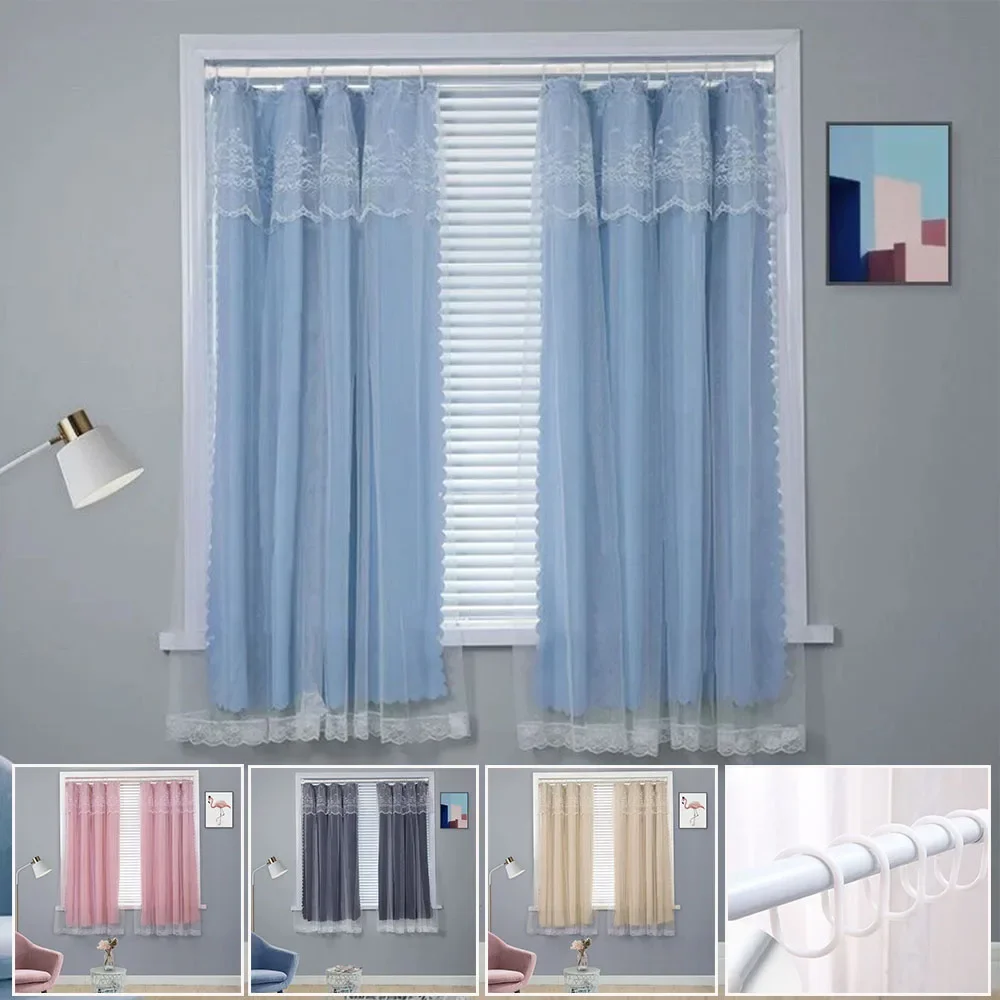 Solid Color Ins Full Blackout Curtains Window Hanging Curtains Living Room Bedroom Blackout Drape Romantic Windows Drapes