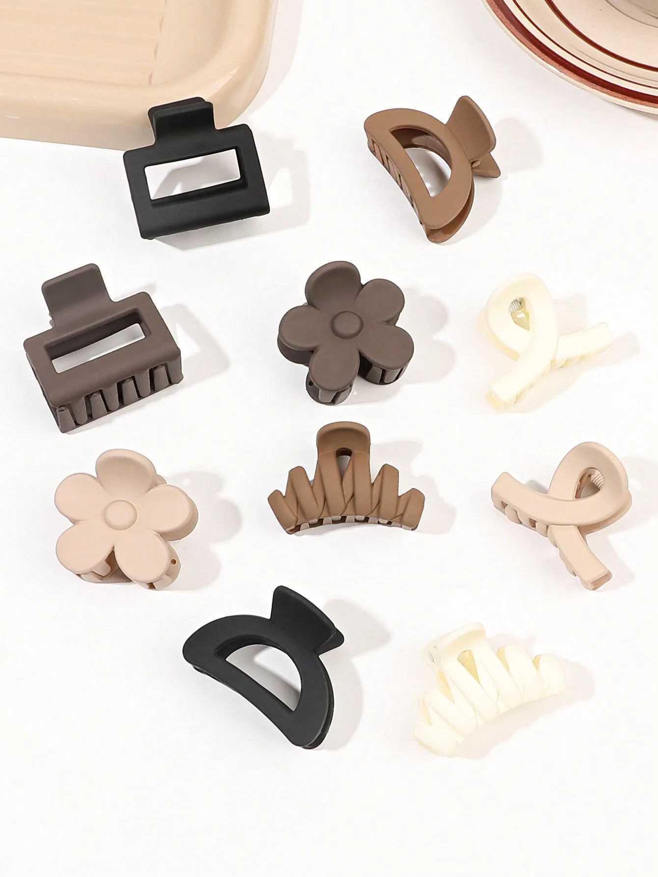 10 Stück mehrfarbige kleine Haarklammern, niedliche Blumen, rutschfeste Kieferklammern, 5 Stile, Bananenklammern, Haarschmuck für Frauen und Mädchen – Detail 18