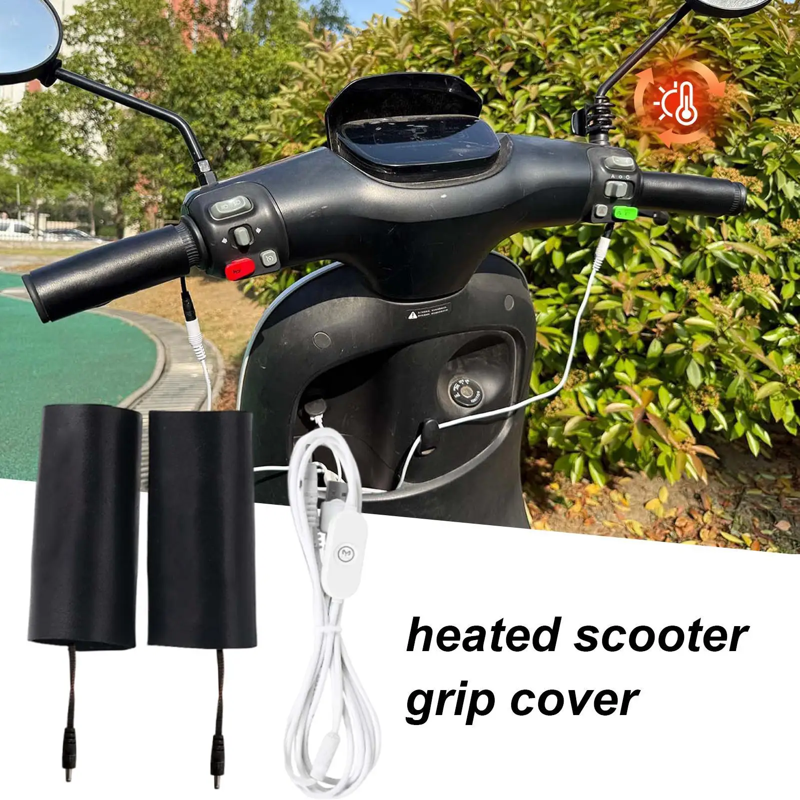 Heated Grips USB Powered 3 Temperature Settings Cycling Hand Heater Heated Handlebar Cover For Motorcycle For Winter Cold view 2