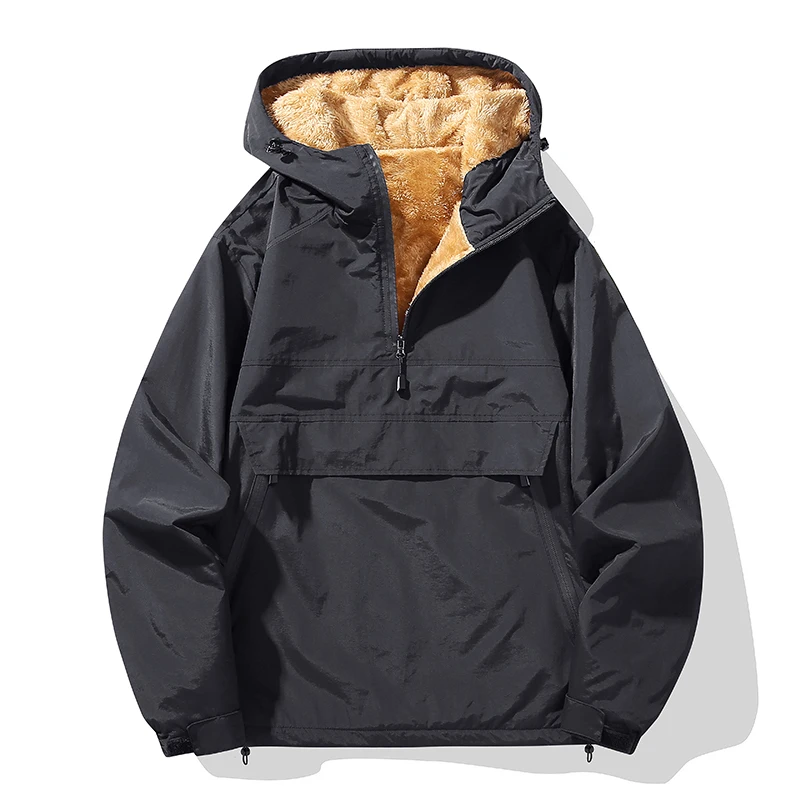 

Новая модная мужская куртка из флиса, зимняя молодежная трендовая ветрозащитная износостойкая повседневная куртка с лацканами в стиле ретро, мужская куртка большого размера