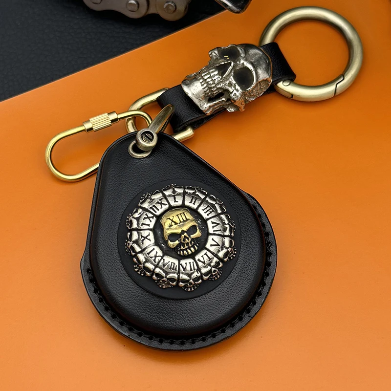 Smart Key Genuine Leather Case Fob Cover For Harley Davidson 883 X48 1200 Motorcycles Keychains Pure Brass Modifications