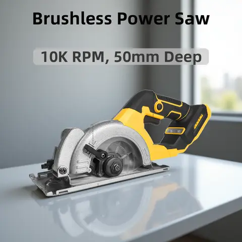 Electric Goddess 5in Brushless Electric Circular Saw ﻿For Dewalt 20V Battery ﻿Cordless 1000W Handheld Woodwork Saw Power Tool ﻿