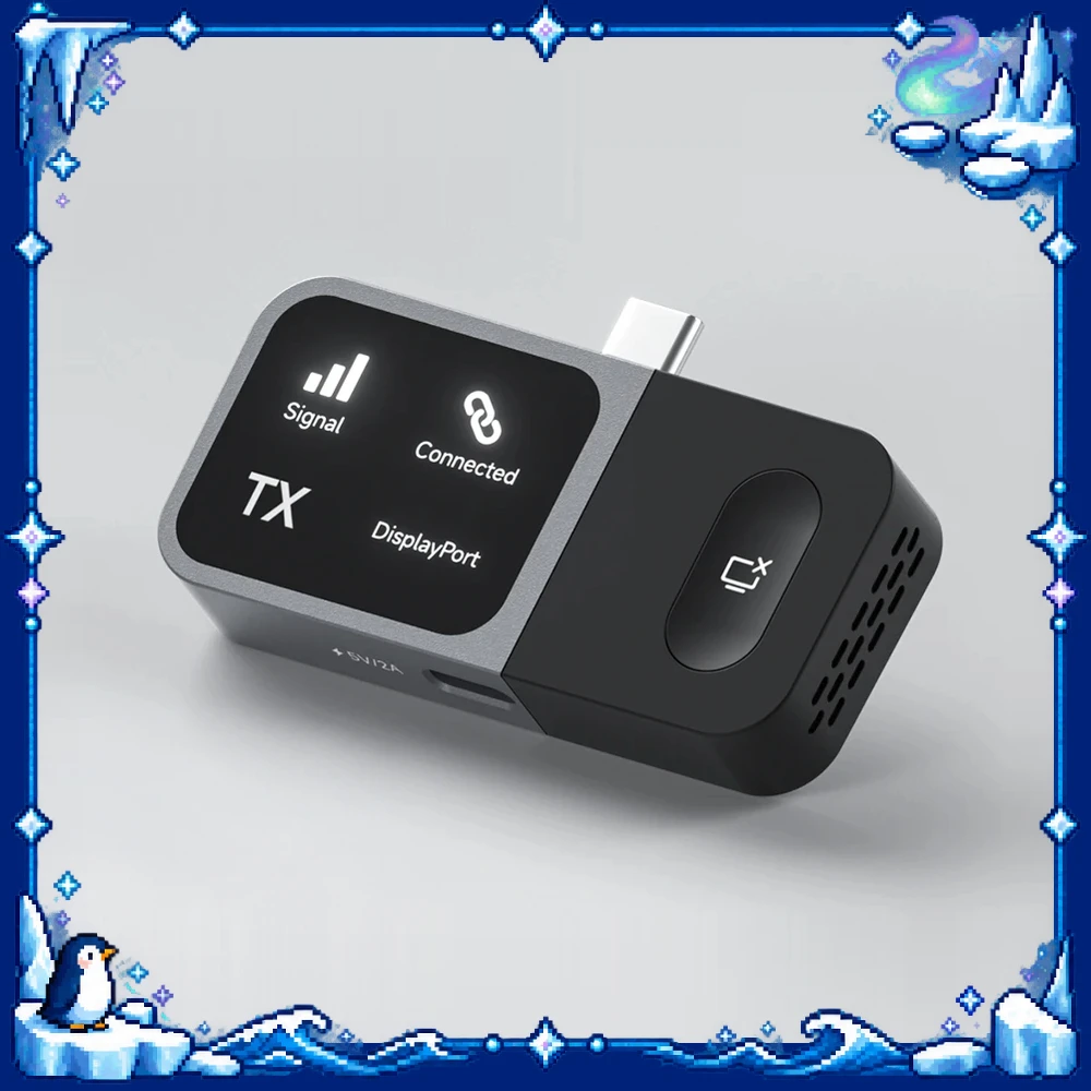 Hagibis GA10 Wireless Display Transmitter USB-C Screen Casting One-Button Disconnect Reconnect Requires Receiver Not Included