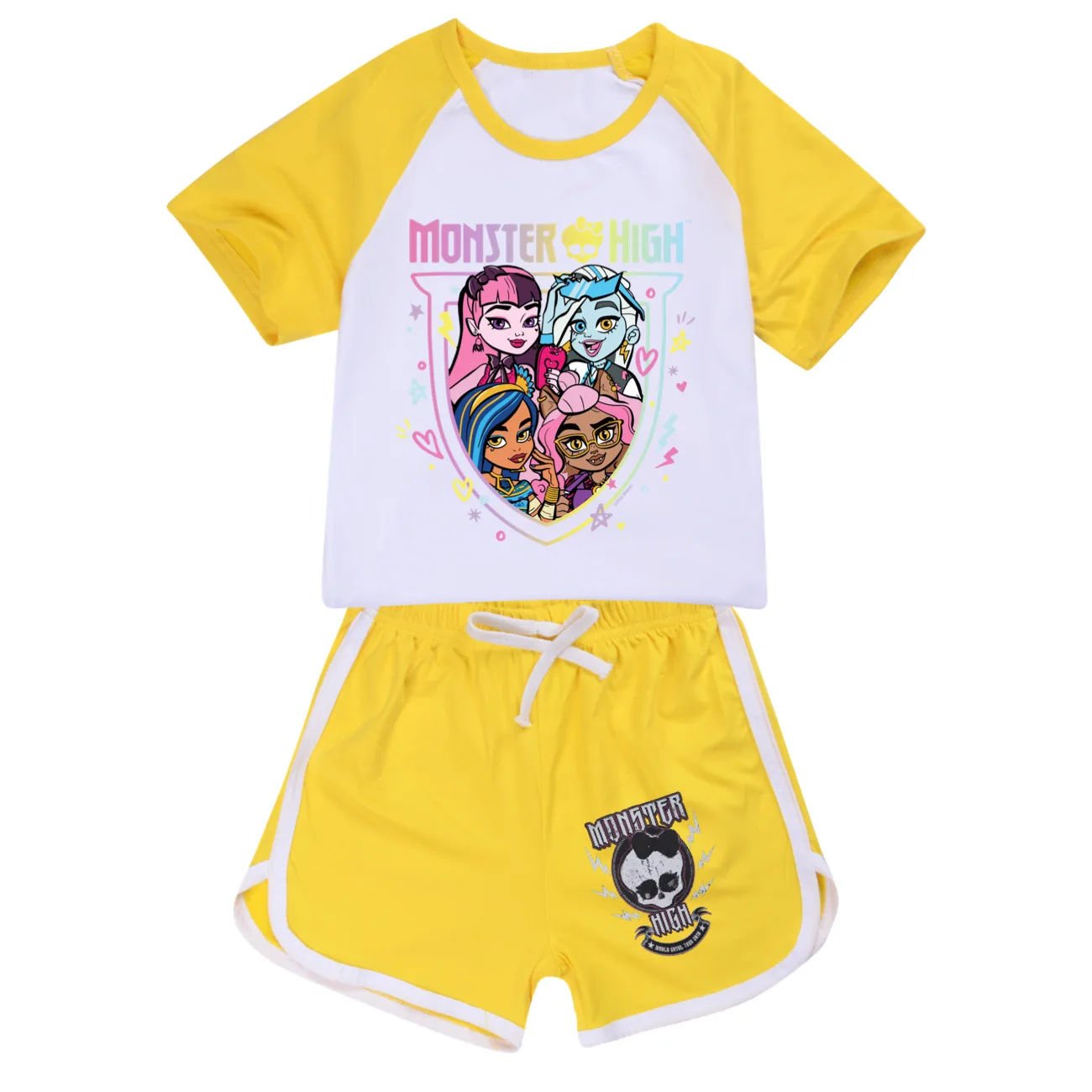 Funny Boys Summer Clothing Sets Monster High Girl  Tops+Shorts 2pcs Suits Kids Casual Clothes Children's Outfits Pyjamas3532