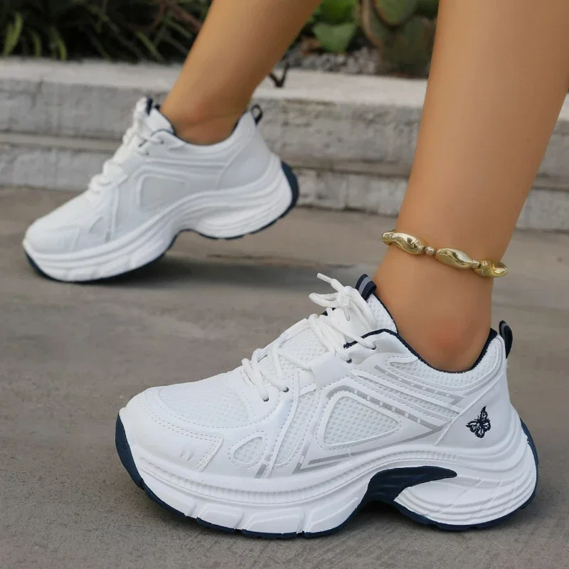 2026 Spring Autumn New Women Fashion Butterfly Shoes Elevated Mesh Breathable Trending Casual Sneakers Size 35-40