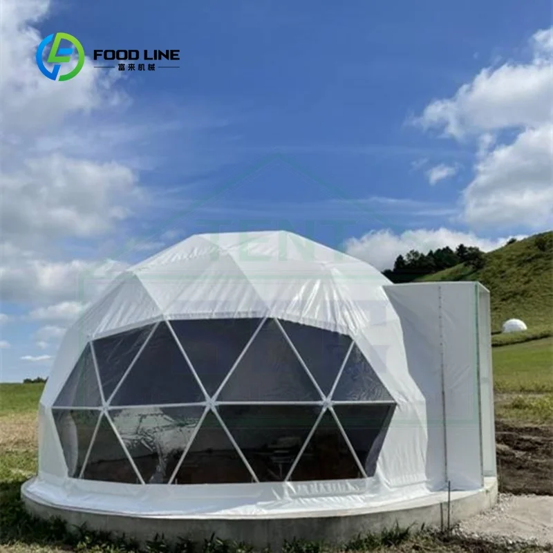 Galvanized Steel Frame Igloo Dome Tent, Custom Eco-Friendly Design with Insulation Layers for Winter Resort Glamping