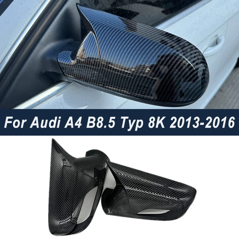For Audi A4 B8.5 Typ 8K 2013-2016 Side Door Rearview Mirror Cover Cap Trim Shell Sticker Car Styling Accessories Parts