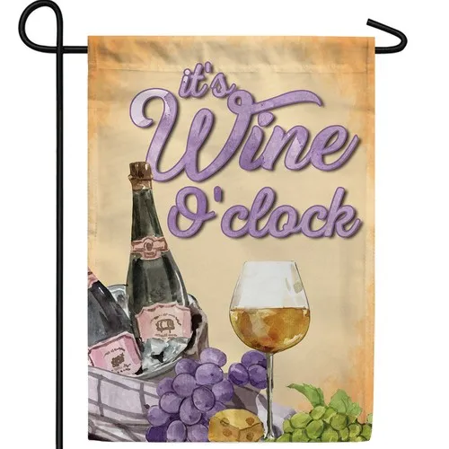 It&Apos;S Wine O&Apos;Clock Flag Graden Flag Uui
