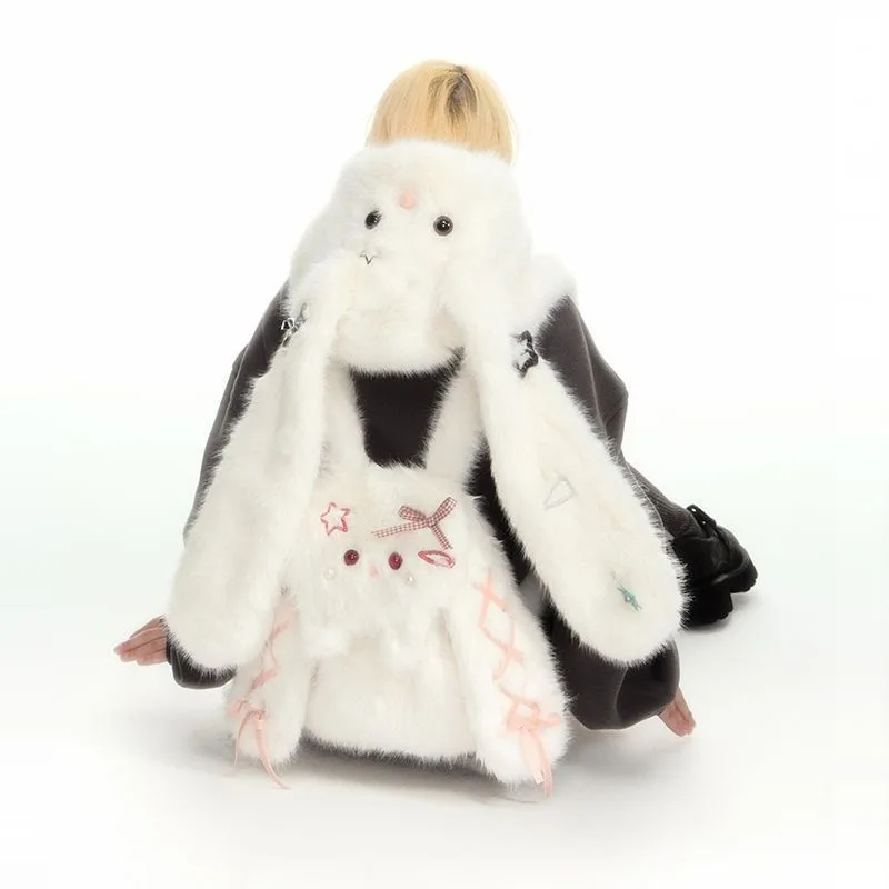 

Детский рюкзак в японском стиле с длинными ушками кролика, милый плюшевый рюкзак с мультяшным персонажем, вместительная школьная сумка для учеников