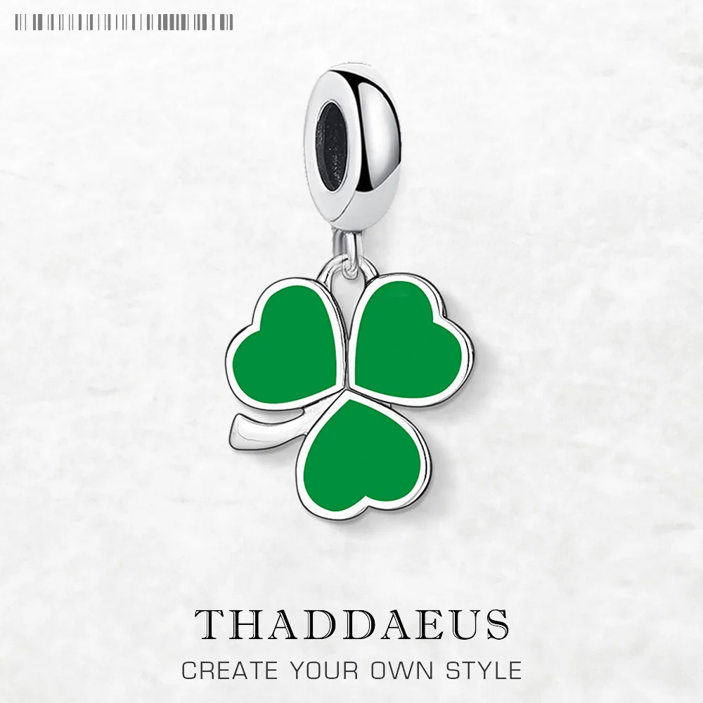 

925 Sterling Silver Green Clover Dangle Charm Pendants New Fashion Classic Lucky Gift Jewelry Accessories For Women Men