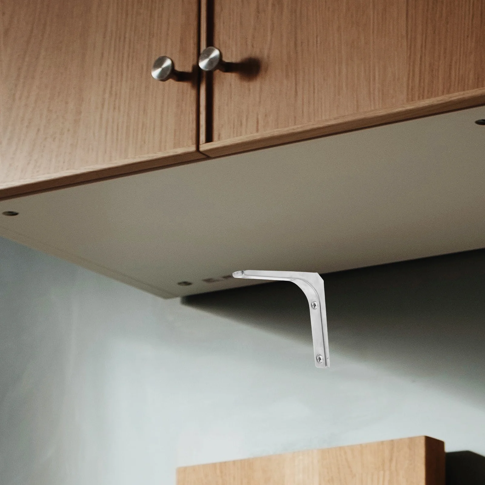 4Pcs Heavy Duty Stainless Steel Triangle Shelf Brackets Curved Design Multifunctional Wall Mounted Floating Shelves Home Office