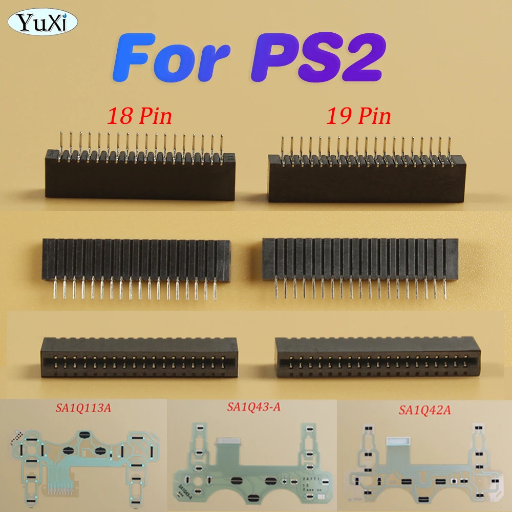 1/2Pcs For PS2 Conductive Film Slot Connector Port Slot 18Pin 19Pin Socket For Playstation 2 Gamepad Controller Repair Parts