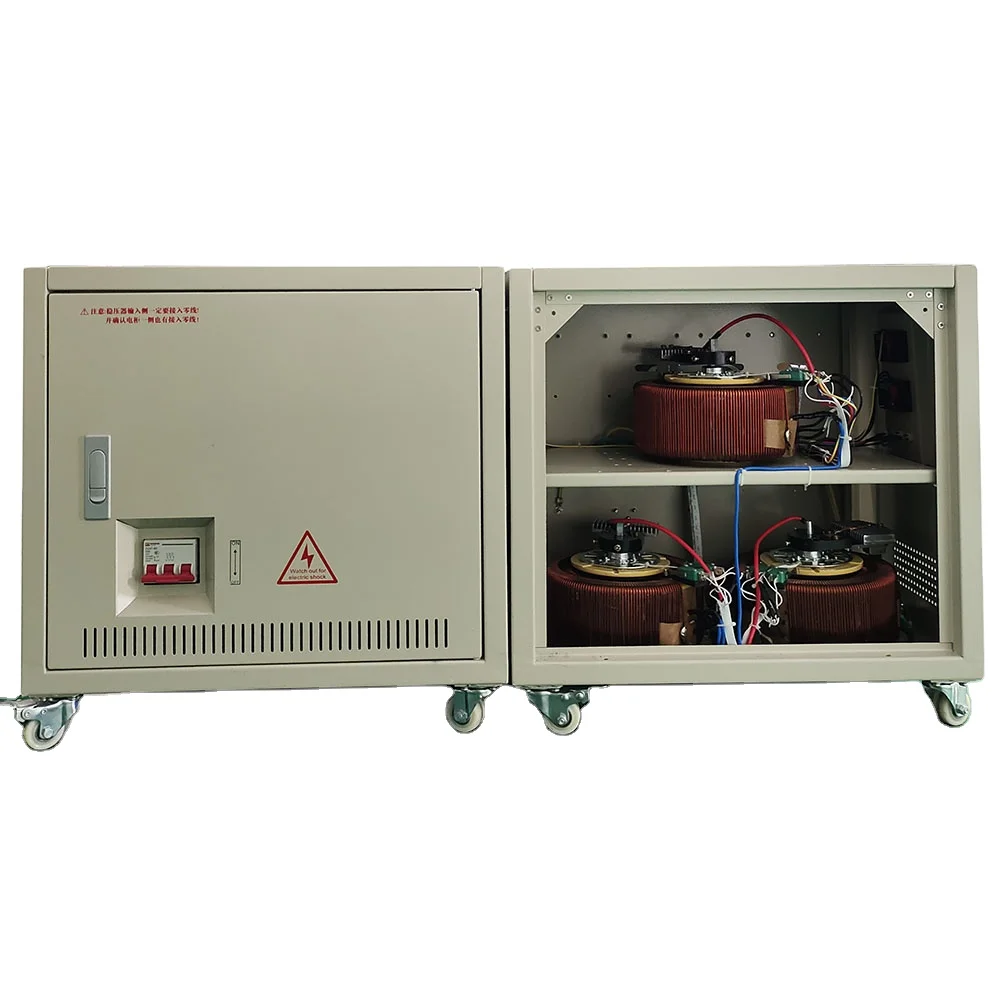 Transformer Voltage Regulator SVC 15000VA AC Automatic 380V 400V 3 Phase 50/60Hz Power Stabilizer