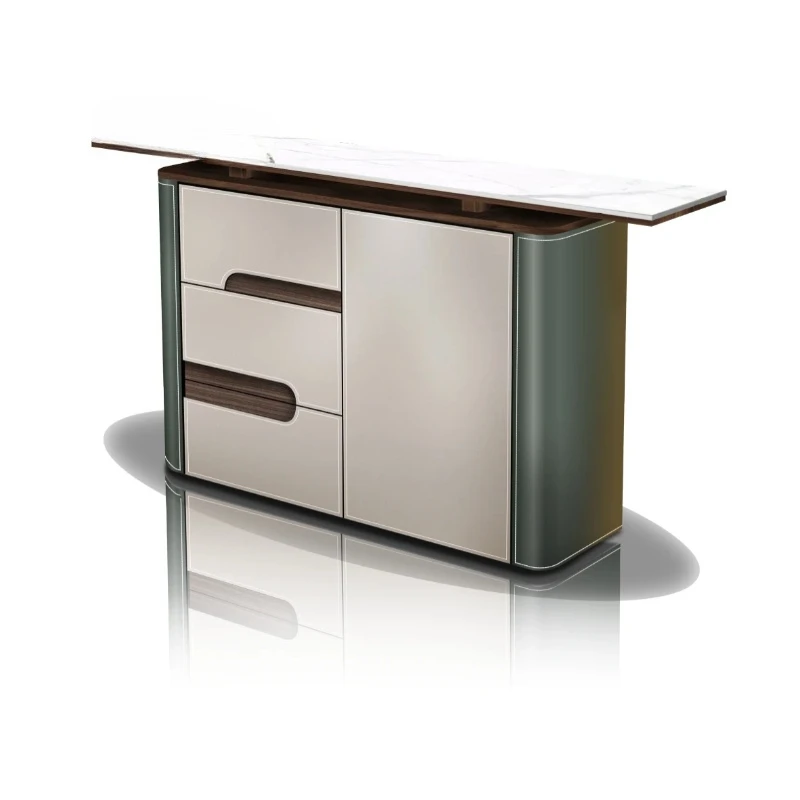 Modern style light luxury rock slab Xuanguan platform simple door-to-door end-view platform size apartment saddle leather