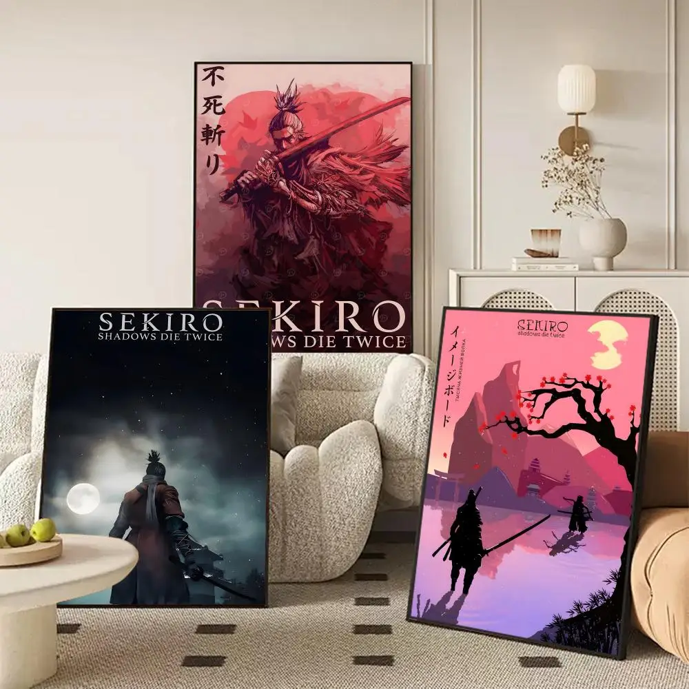 Handsome N-Ninja Sekiro Shadows Die Twice-Game Poster Canvas painting with prints Home bedroom living room decoration gift