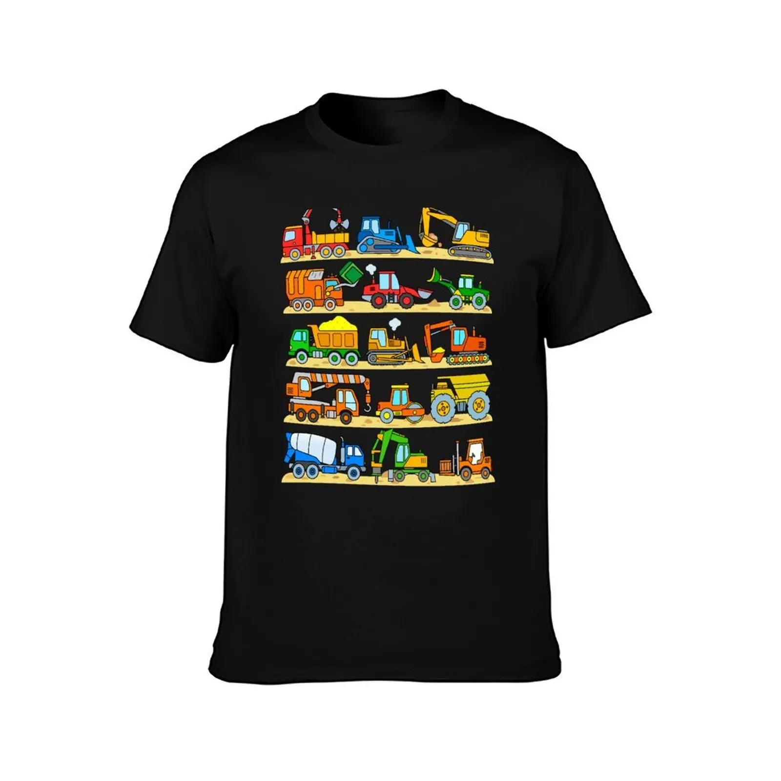 Construction Machines Excavators Trucks Bulldozers for Kids T-Shirt Holiday Vacation Tee Shirt T-Shirt