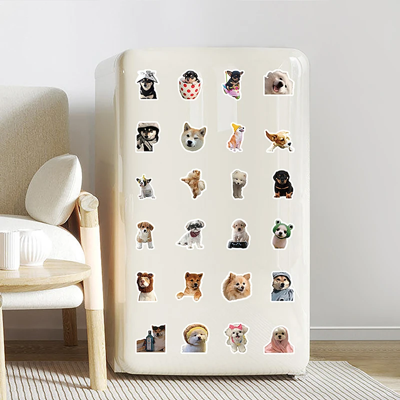 100 ورقة الكرتون جرو مقاوم للماء ملصقات الكتابة على الجدران الأمتعة كوب الغيتار المحمول أعواد تزيين مضحك Kawaii الكلب الشارات