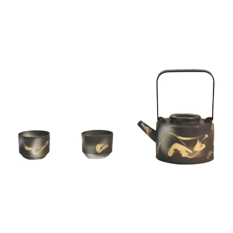 

New Chinese model house, clubhouse, sales office, fruit plate ornament, ceramic teapot, teacup tray combination, high-end