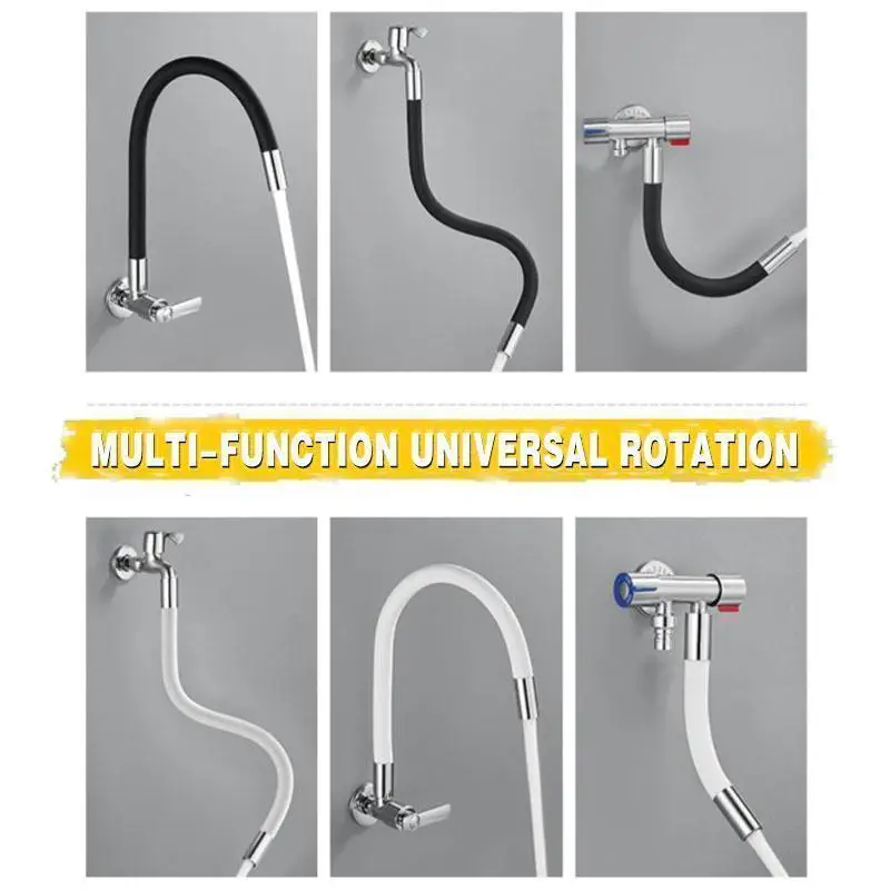 Universal faucet extension tube 360 degree free bending adjustment universal rotation bathroom splash basin extension tube