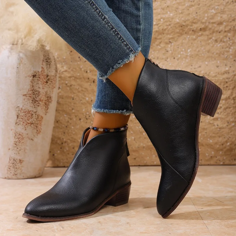 

Fashion Ankle Boots, Simple and Versatile Style, Non-slip Sole, Two Colors Available, Suitable for Casual Wear Chelsea Boots