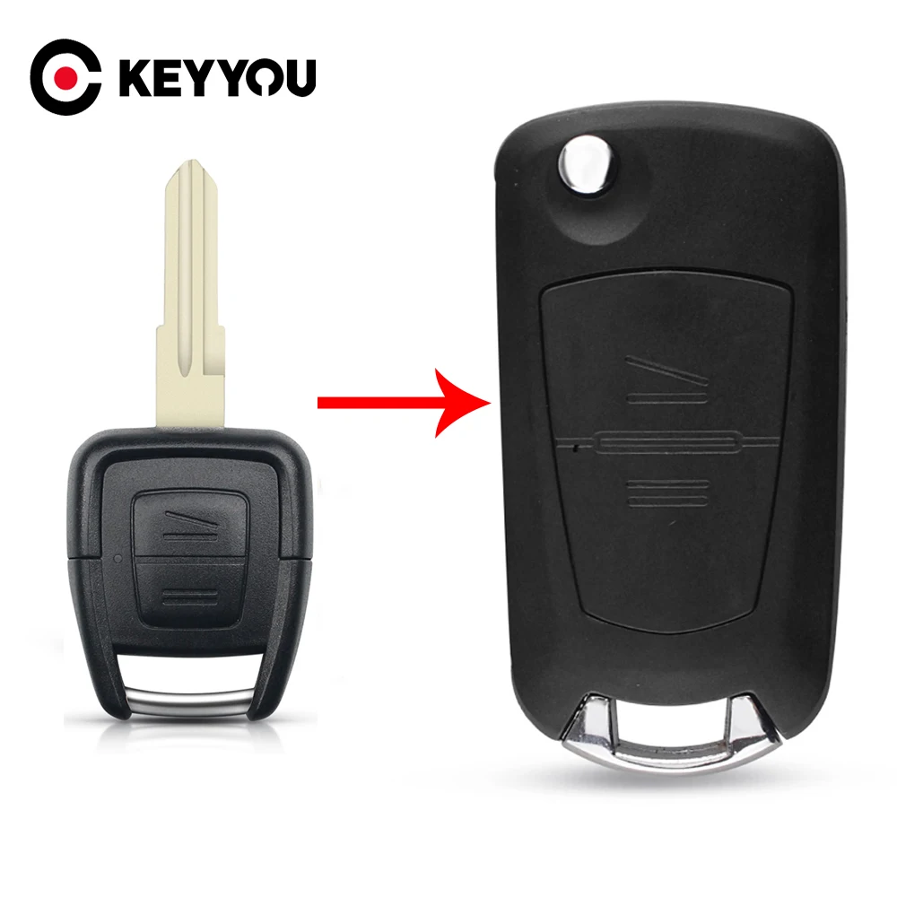 

KEYYOU Left/Right Key Blade 2 Buttons Folding Car Key Shell Remote For Opel Vauxhall Astra Vectra Zafira Omega Key Shell Cover