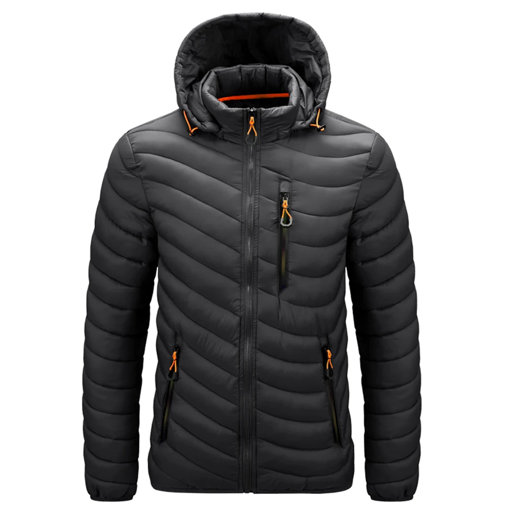 

Customized Logo Hot Selling Winter Cotton Outwear Men's Rib Outwear Removable Hood down Cotton European and American Large Size Men's Jacket