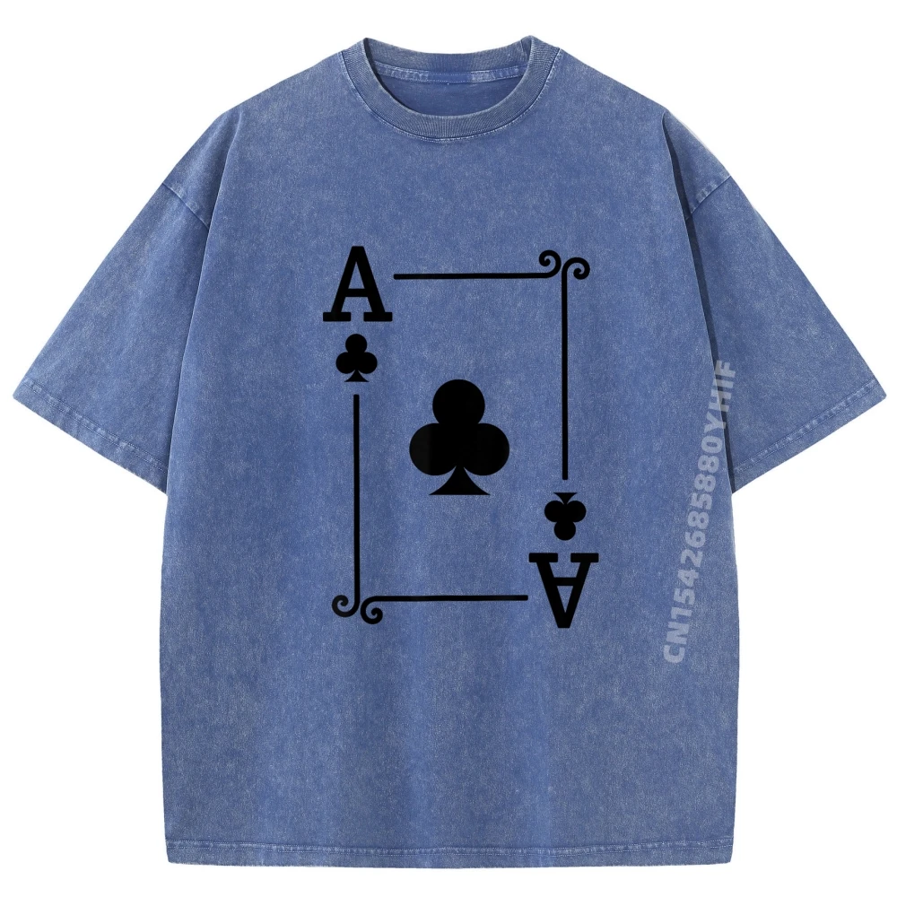 

Playing Cards Costume Ace Clubs Card Ace Card Men T Shirts High Quality Youth Luxury Brand Normal Washed Clothes