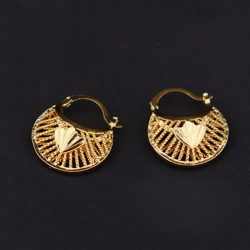 9999 gold fashionable vintage women's earrings - shell earrings - girl's Ethiopian jewelry - Arab Middle East gift
