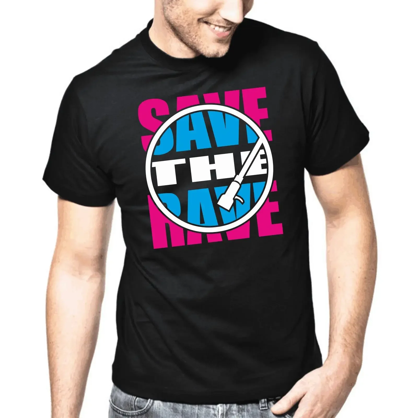 Save the Rave Techno Electronic Music Trance DJ Club Retro Goa Oldschool T Shirt vintage Washed Slightly Casual Breathable