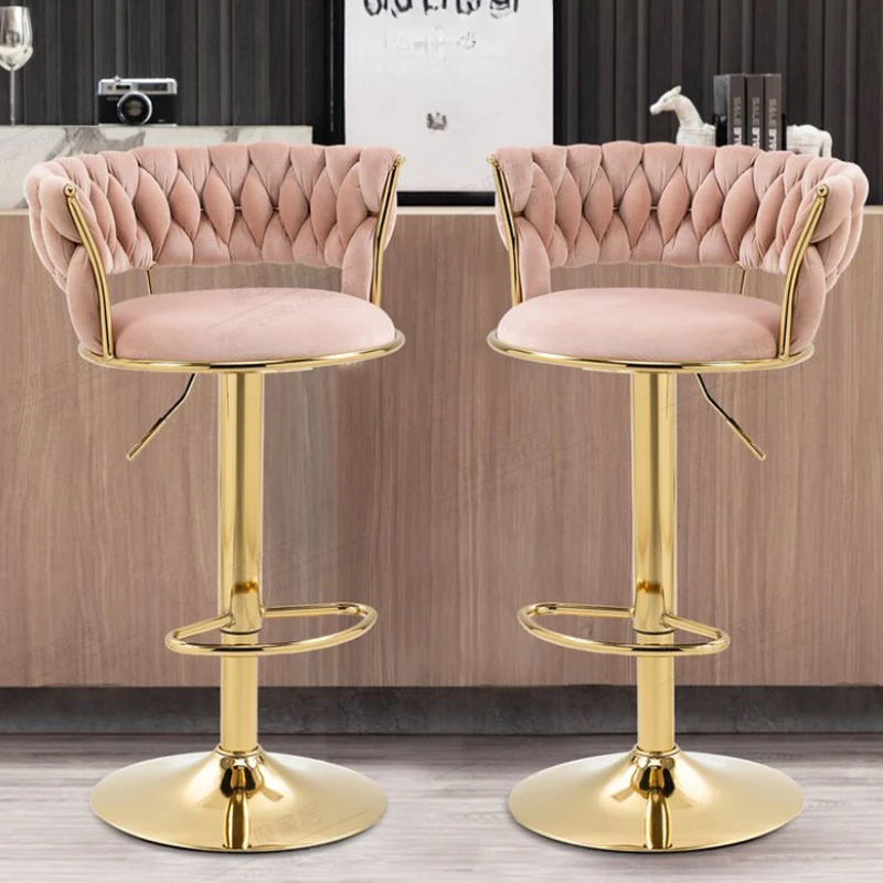 Sillas de Bar modernas de diseño europeo, sillas de Bar nórdicas de Metal ajustables de lujo, taburete cómodo, accesorios para Salle Manger
