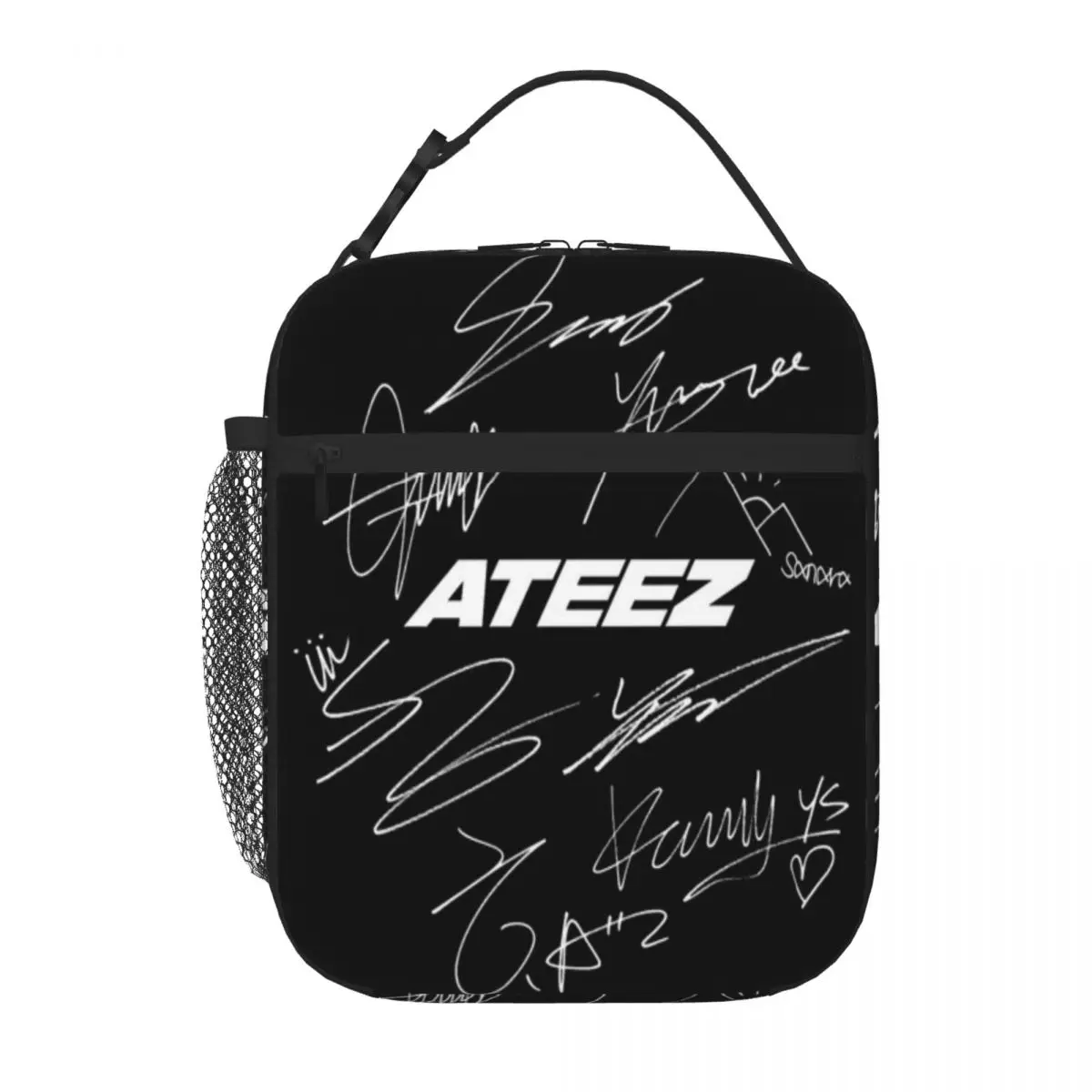 Bestselling ATEEZ - Logo Autographs (black) Oversized Thermal Tote Open Air Meal Compact Lunch Bag