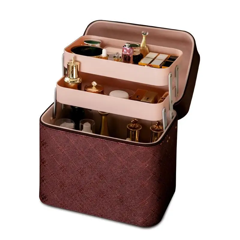 2022 New Fashion Professional Makeup Bag Women Cosmetic Case Female Korean Make Up Storage Organizer Box Fashion Large