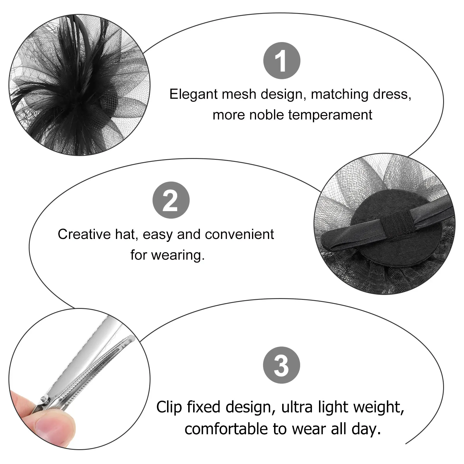 

1Pcs Mesh Yarn Hat Lightweight Party Wedding Prom Hair Accessories Elegant Style Mesh Yarn Headdress Hat