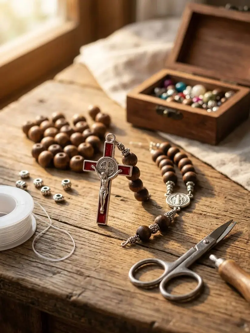 10 szt. emaliowanych zawieszek krzyżyków św. Benedykta z napisem INRI, katolickie amulety Jezusa do tworzenia biżuterii różańcowej DIY — 2