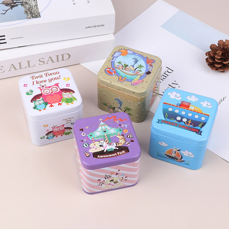 Colorful Mini Tin Box Sealed Jar Packing Boxes Jewelry, Candy Box Small Storage Boxes Cans Coin Earrings, Headphones Gift Box