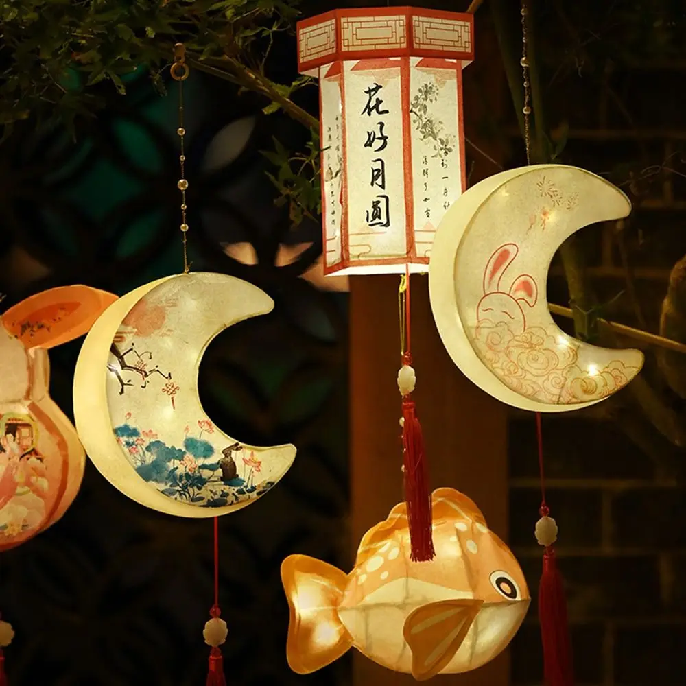 

Paper Middle Autumn Festival Lantern Chinese Style DIY Craft Festival Lantern Material Kit Luminous Handmade