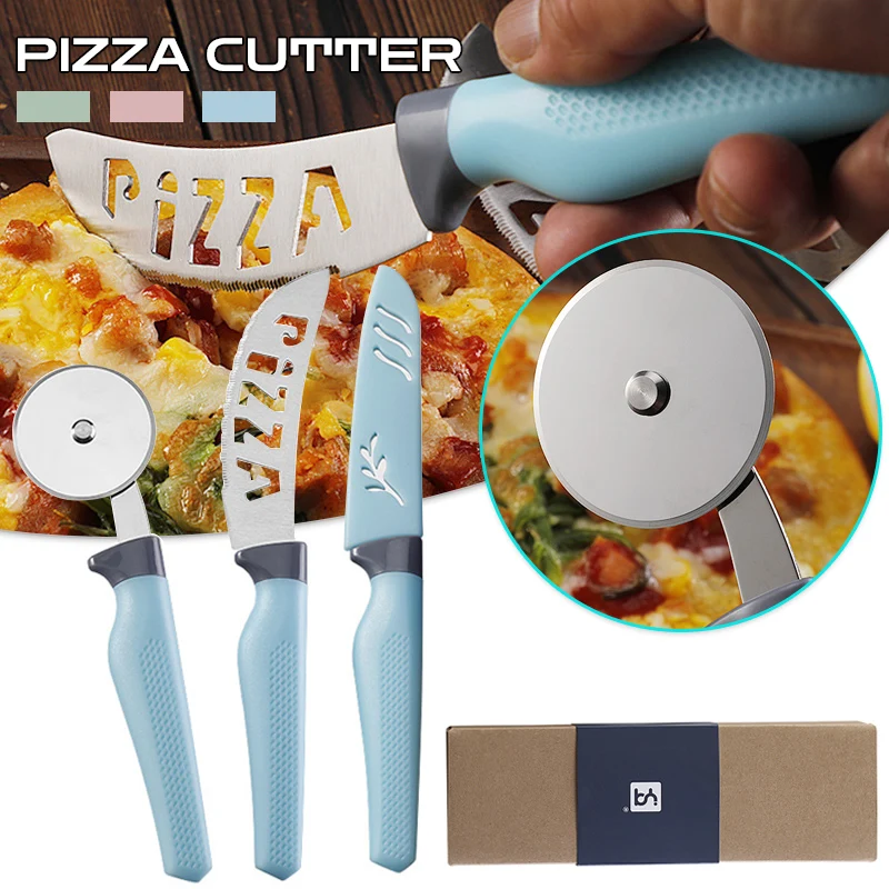 

Stainless Steel Pizza Cutter Set Dental Knife Mini Pizza Wheel Slicer Cake Knife Fruit Knife Baking Tools