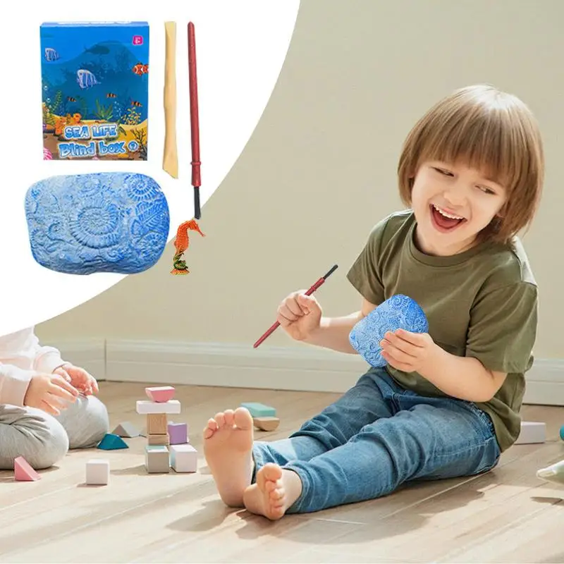 Kit di scavo di animali oceanici Giocattolo educativo scientifico per bambini Fossil archeologico Giocattoli oceanici per ragazzi Ragazze Scienza educativa Geolog