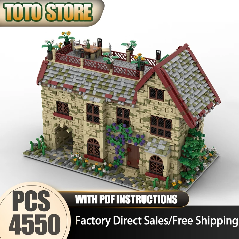 

City Street View Moc Building Blocks A House with an Attic Model Technology Brick DIY Assembly Construction Toy Holiday Gifts