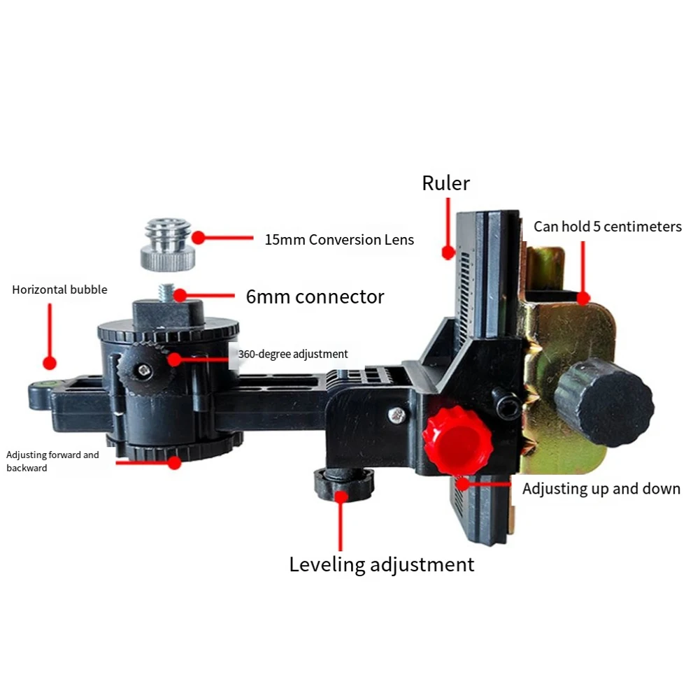 Level Fine-tuning Head 360° Adjustable Fine Tuning Bracket Level Adapter For Easy Positioning Workshop Hand Tools Clamps Vises