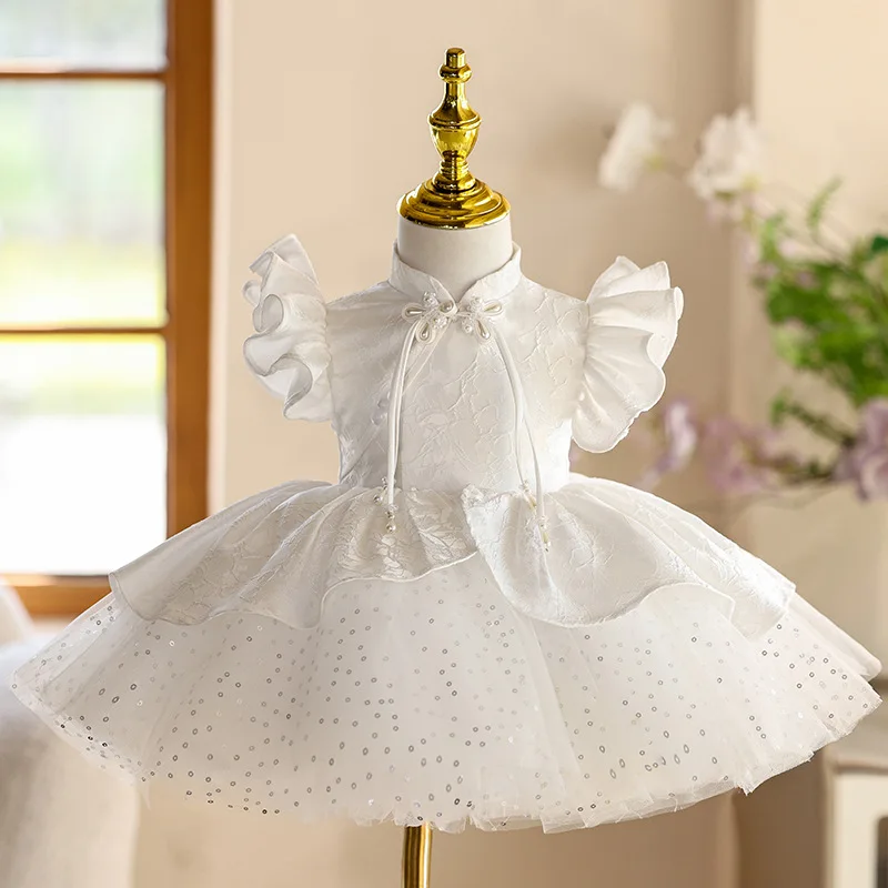 Children Elegant Evening Host Piano Performance Princess Ball Gown Girls Cute Birthday party Dress g319