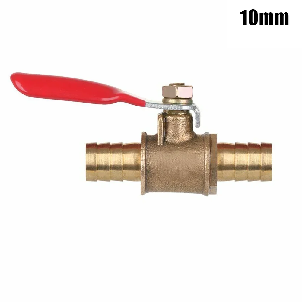 1pc Ball Valve 6/8/10/12mm OD Brass Hose Barb Shut-off lever handle for residential commercial water oil gas pipe accessories