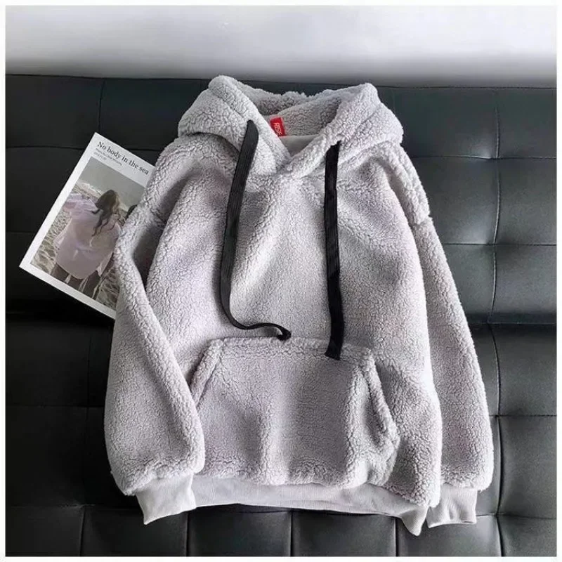 Autumn Winter Sweatshirts Hoodies Women Plush Warm Fluffy Hoodies Loose Thick Hoodie Tops Harajuku Korean Velvet Pullover Y2k