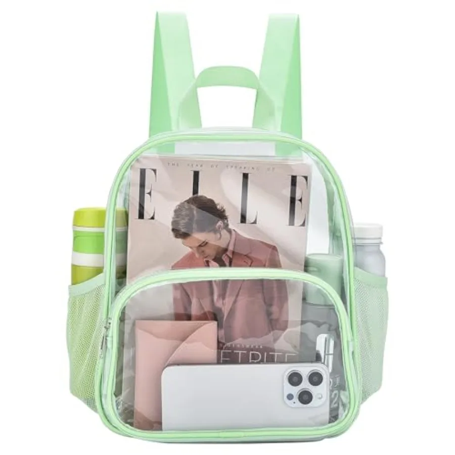 

Clear Backpack for Stadium Events 12x12x6 with Front Pocket for Concert Sport Fashion Women Backpack Events Work Travel Avocado
