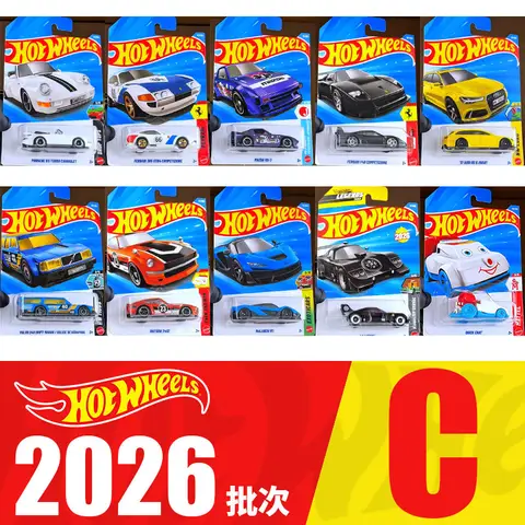 Hot Wheels 2026 C Case,Ferrari F40/365 Porsche 911 Mazda RX-7,1:64 Scale Diecast Vehicle Model Car,Collection Gift Toy for Kids