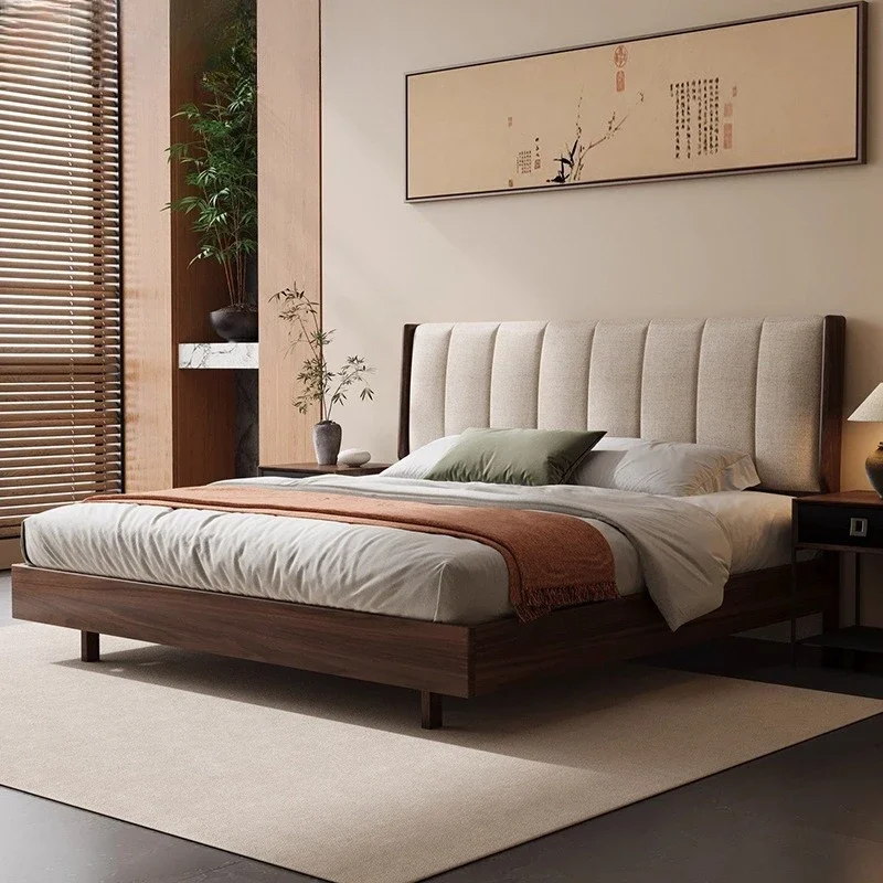 New Chinese-style solid wood Song's aesthetic double 1.8m medieval master bedroom big bed thin bed