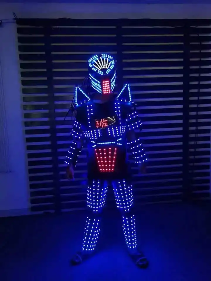 

Stage Dance RGB Luminous Armor Nightclub Bar Light Show Mechanical Dance LED Clothes jacket LED Robot Suit Costume